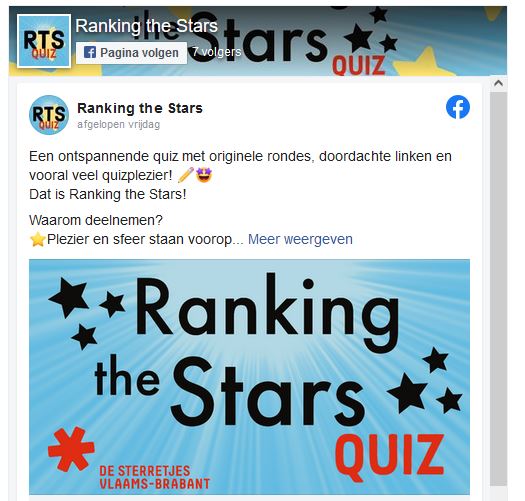 Facebook tijdlijn Ranking the Stars